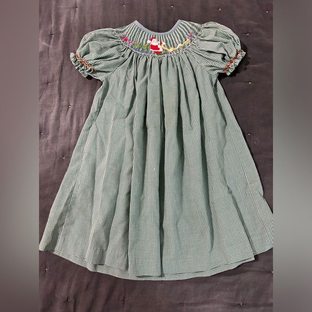 Mom & Me smocked dress - Santa’s workshop 18months